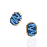 Caliope Sparkling Studs - Denim Shred,Earrings, Sassy Jones,