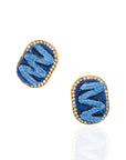 Caliope Sparkling Studs - Denim Shred,Earrings, Sassy Jones,