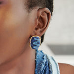 Caliope Sparkling Studs - Denim Shred,Earrings, Sassy Jones,