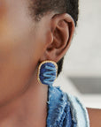 Caliope Sparkling Studs - Denim Shred,Earrings, Sassy Jones,