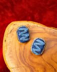 Caliope Sparkling Studs - Denim Shred,Earrings, Sassy Jones,