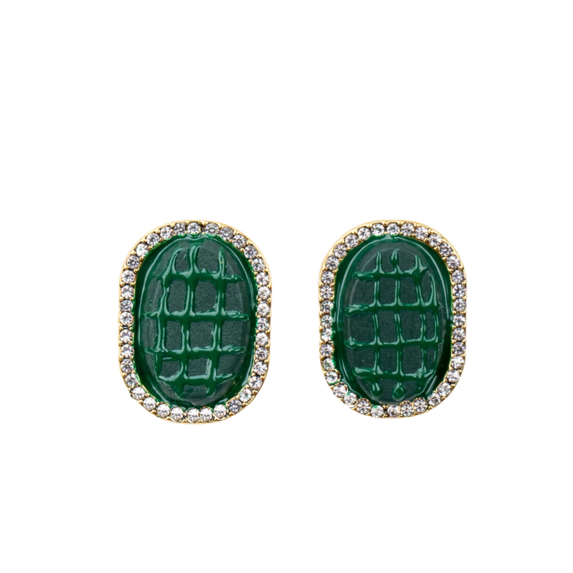 Caliope Sparkling Studs - Green,Earrings, Sassy Jones,