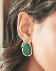 Caliope Sparkling Studs - Green,Earrings, Sassy Jones,