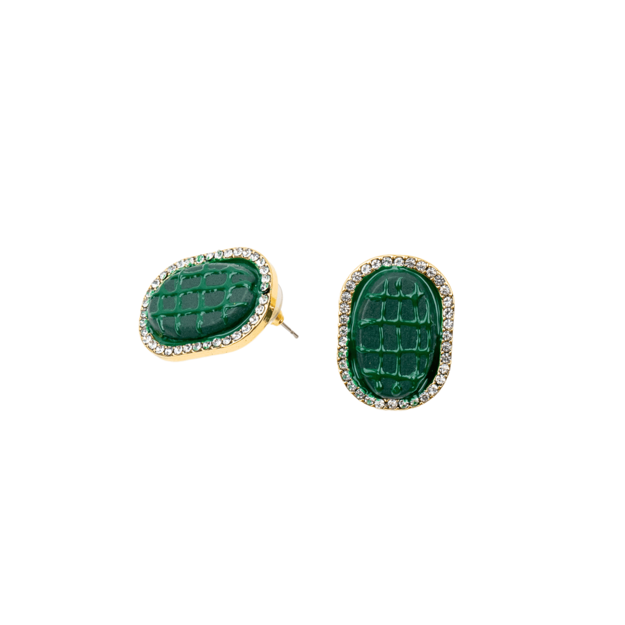 Caliope Sparkling Studs - Green,Earrings, Sassy Jones,