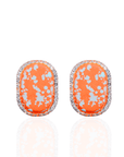 Caliope Sparkling Studs - Orange,Earrings, Sassy Jones,