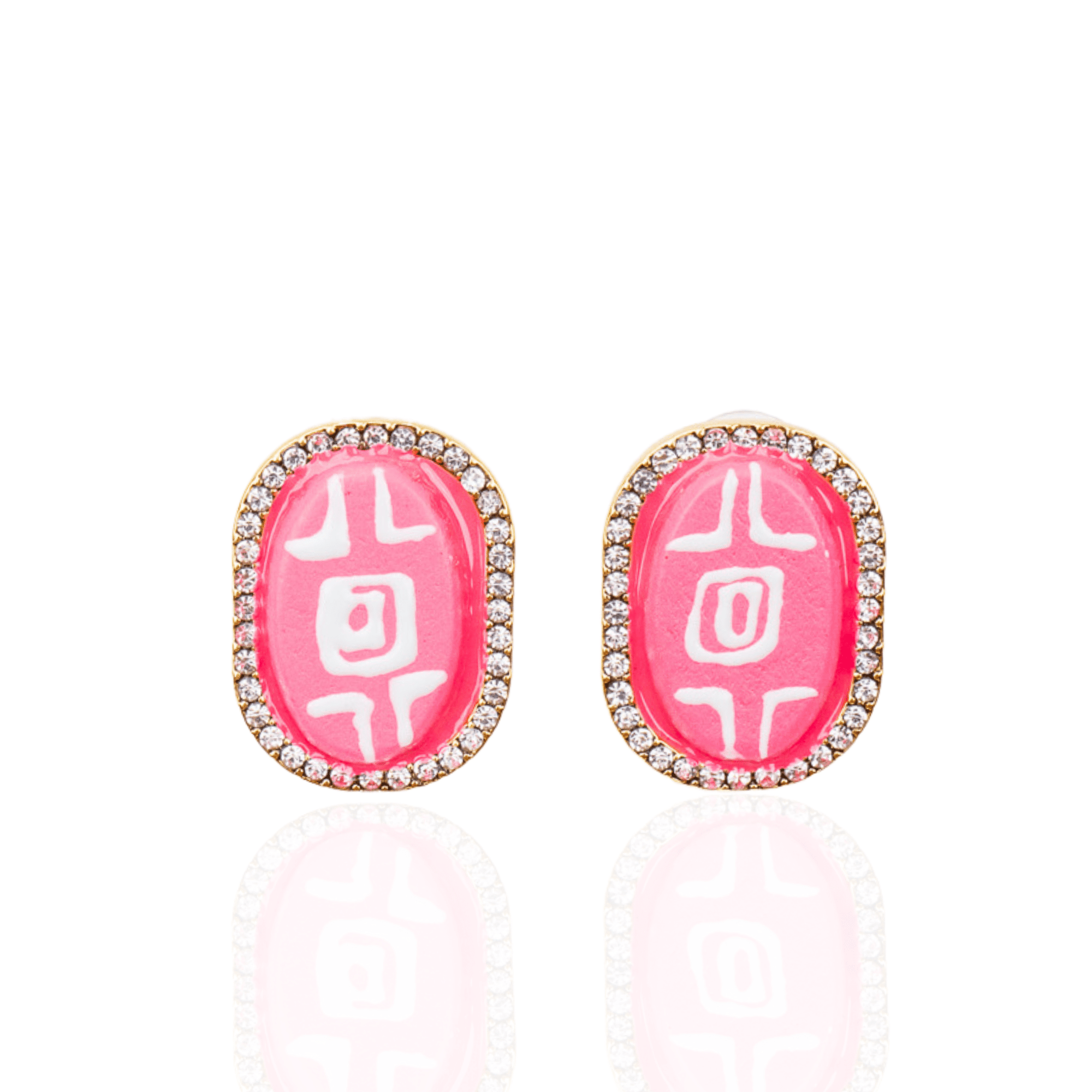 Caliope Sparkling Studs - Pink,Earrings, Sassy Jones,