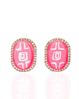 Caliope Sparkling Studs - Pink,Earrings, Sassy Jones,