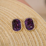 Caliope Sparkling Studs - Purple,Earrings, Sassy Jones,