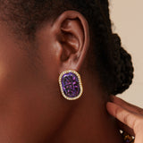 Caliope Sparkling Studs - Purple,Earrings, Sassy Jones,