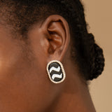 Caliope Sparkling Studs - Tribal B/W