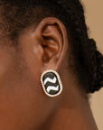 Caliope Sparkling Studs - Tribal B/W