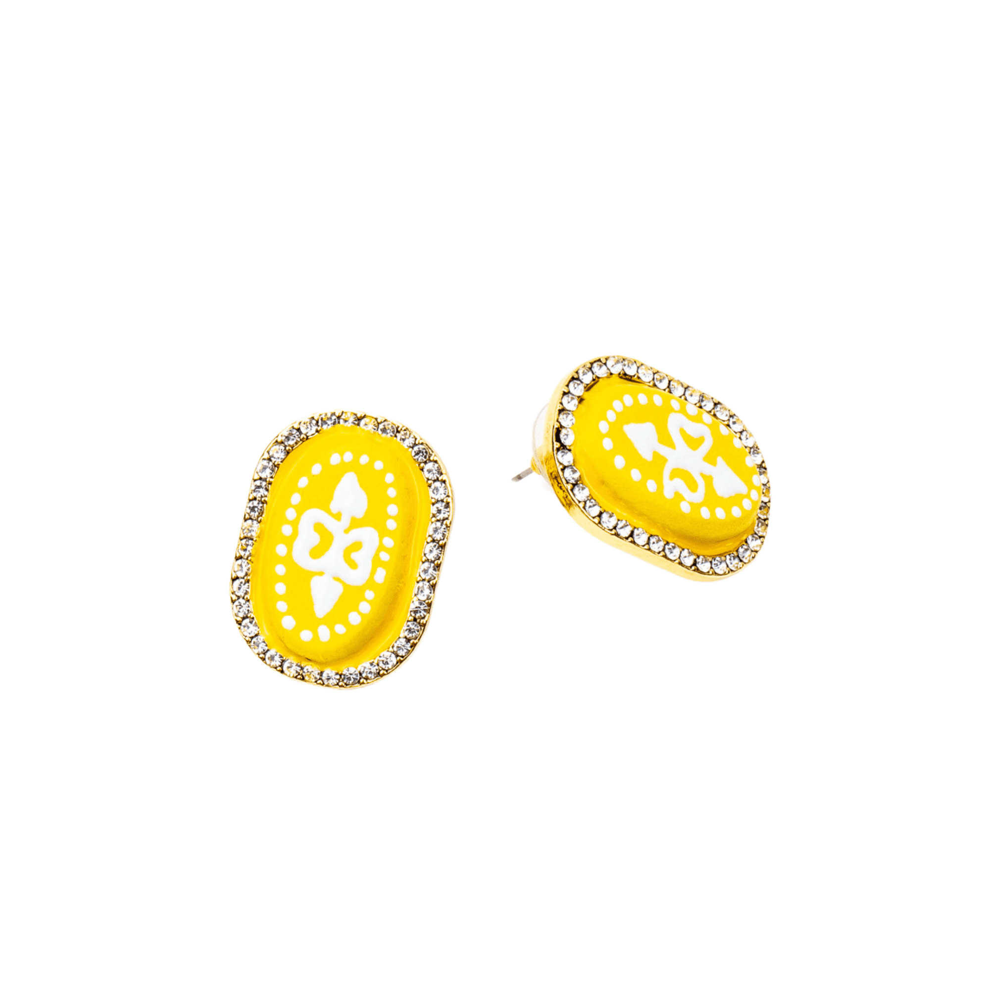 Caliope Sparkling Studs - Yellow,Earrings, Sassy Jones,