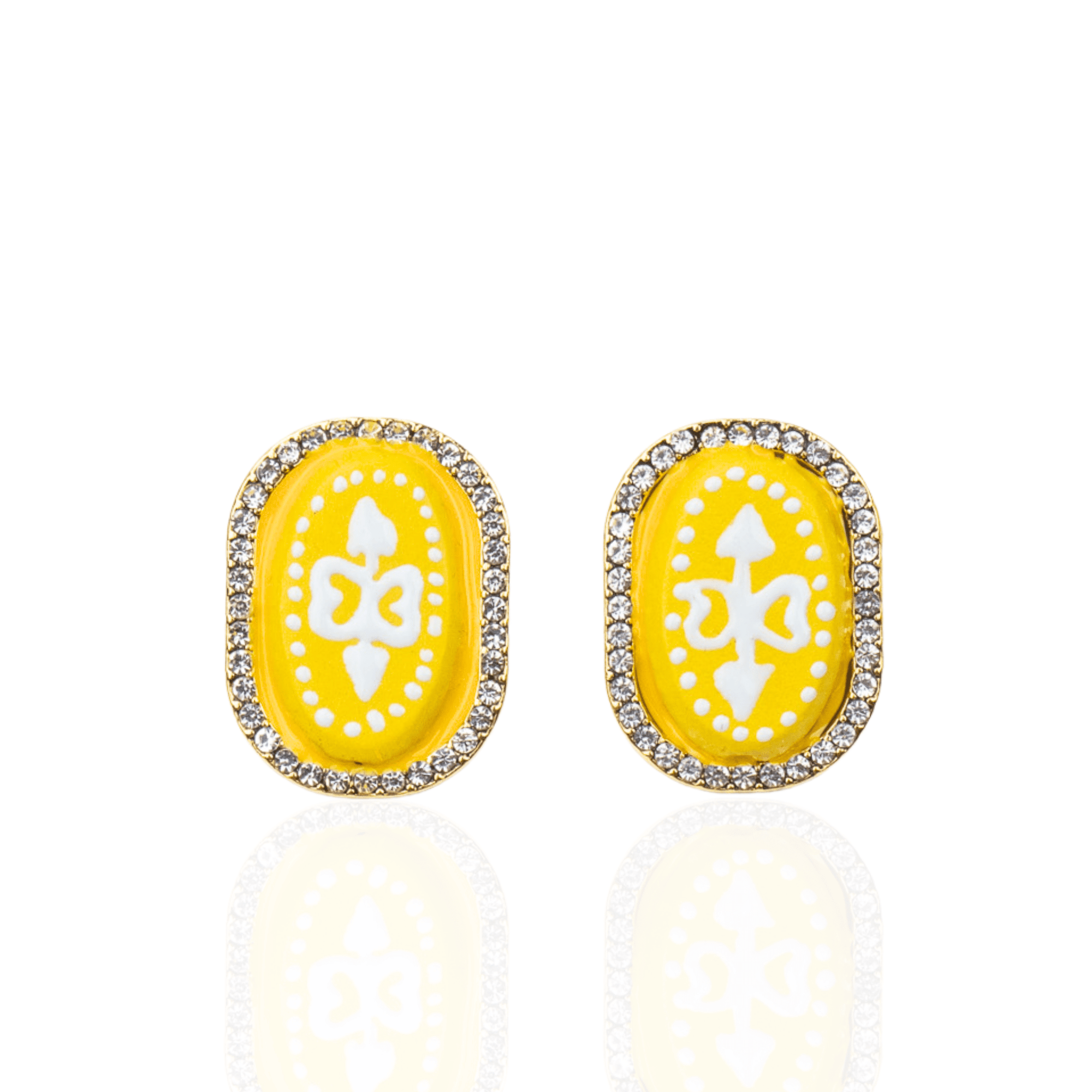 Caliope Sparkling Studs - Yellow,Earrings, Sassy Jones,