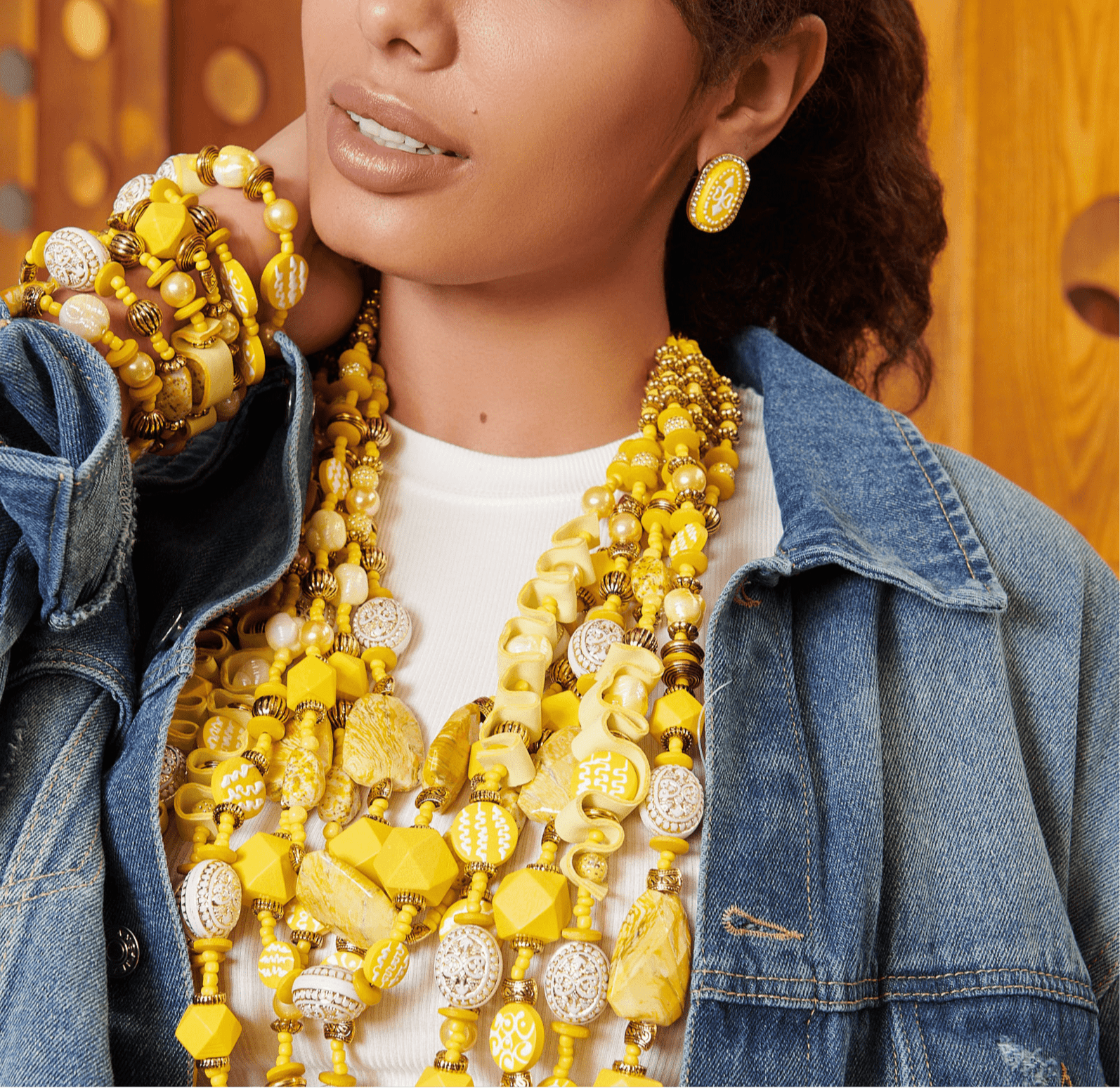 Caliope Sparkling Studs - Yellow,Earrings, Sassy Jones,