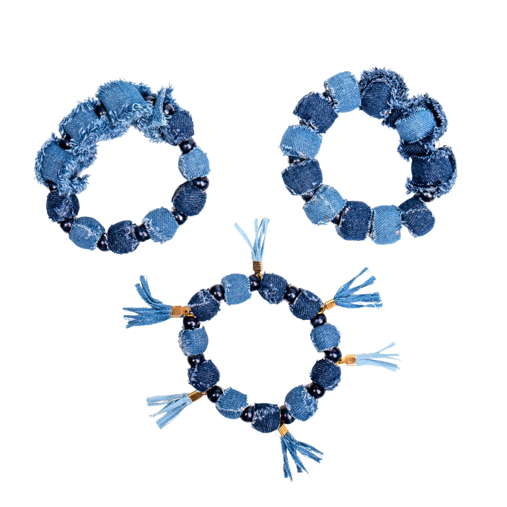 Caliope Stretch Bracelet Stack - Denim Shred,Bracelets, Sassy Jones,