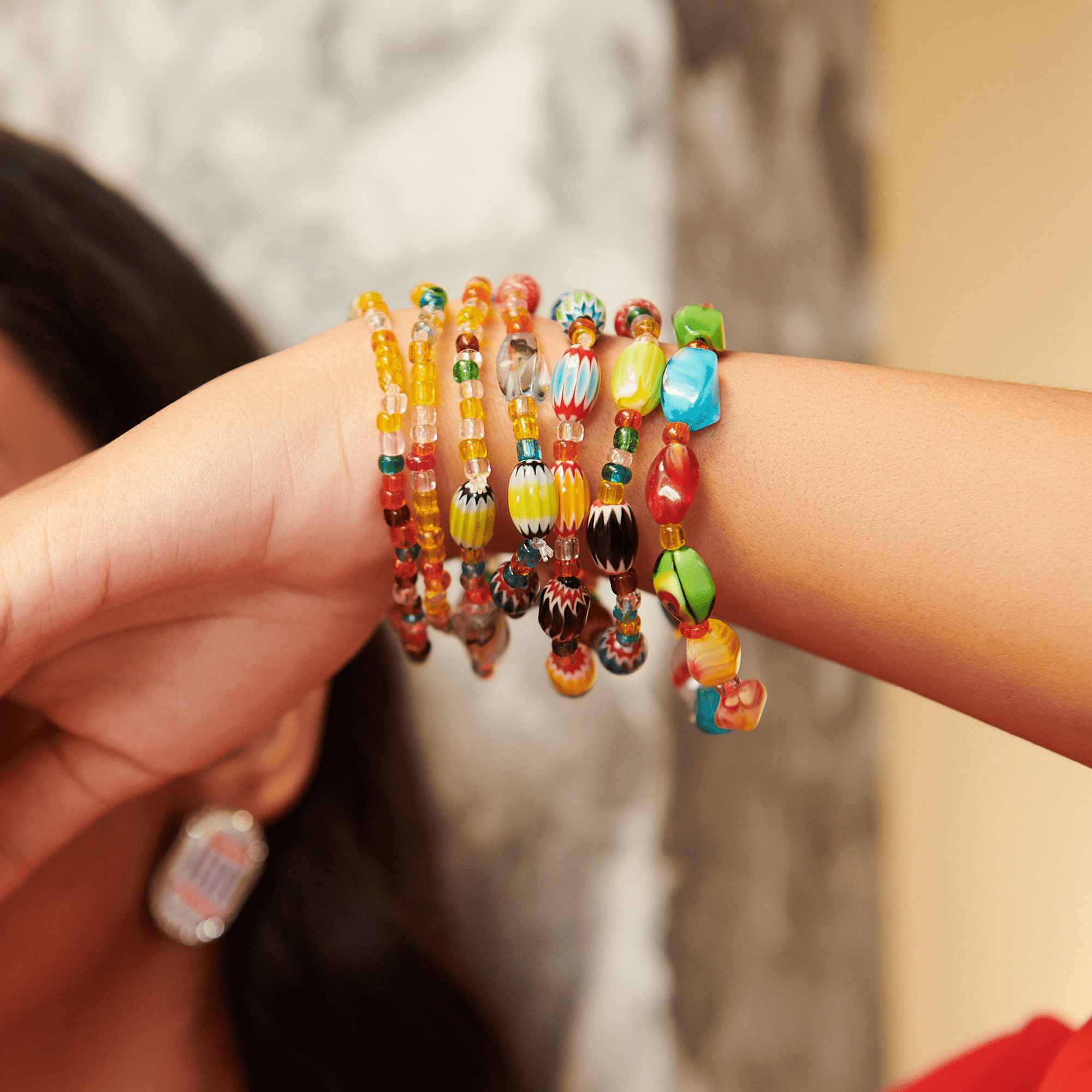 Caliope Stretch Bracelet Stack - Glass Boho,Bracelets, Sassy Jones,