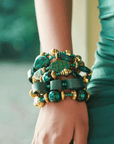 Caliope Stretch Bracelet Stack - Green,Bracelets, Sassy Jones,