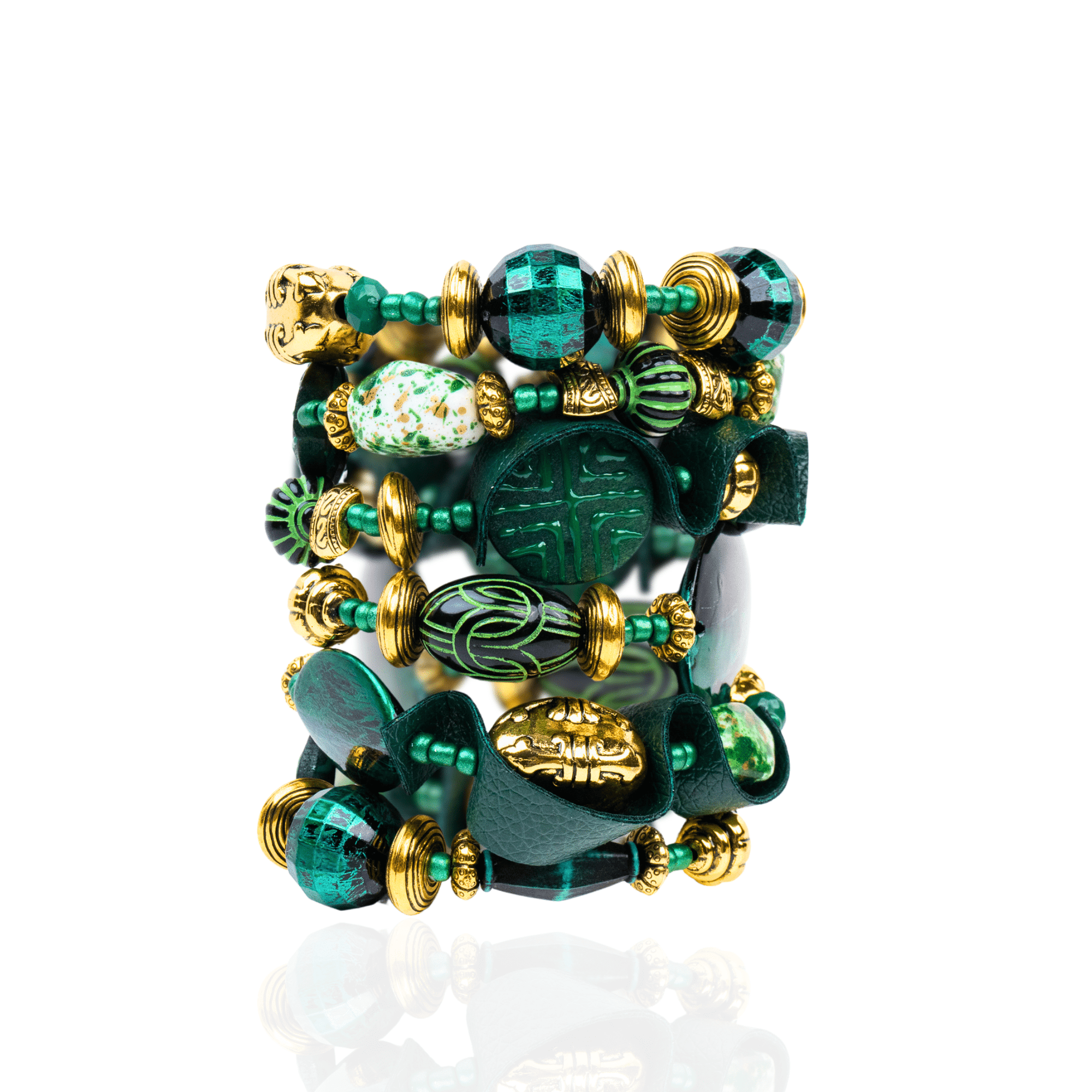 Caliope Stretch Bracelet Stack - Green,Bracelets, Sassy Jones,