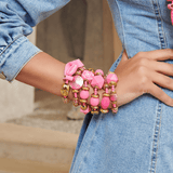 Caliope Stretch Bracelet Stack - Pink,Bracelets, Sassy Jones,