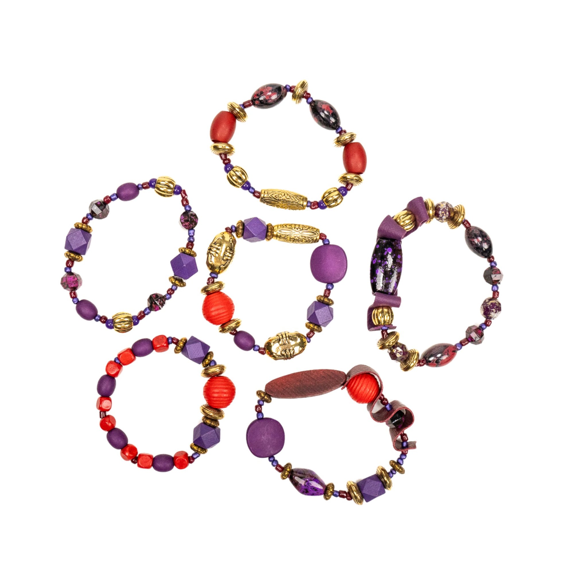 Caliope Stretch Bracelet Stack - Purple,Bracelets, Sassy Jones,