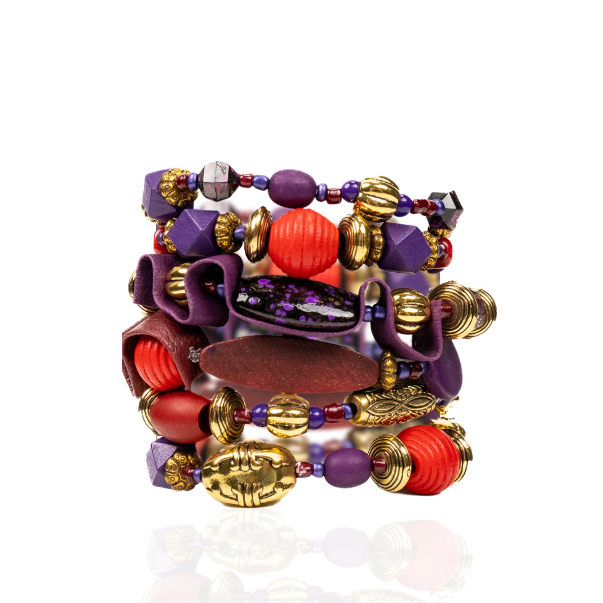 Caliope Stretch Bracelet Stack - Purple,Bracelets, Sassy Jones,