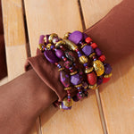 Caliope Stretch Bracelet Stack - Purple,Bracelets, Sassy Jones,