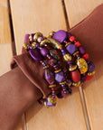 Caliope Stretch Bracelet Stack - Purple,Bracelets, Sassy Jones,