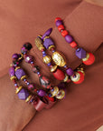 Caliope Stretch Bracelet Stack - Purple,Bracelets, Sassy Jones,