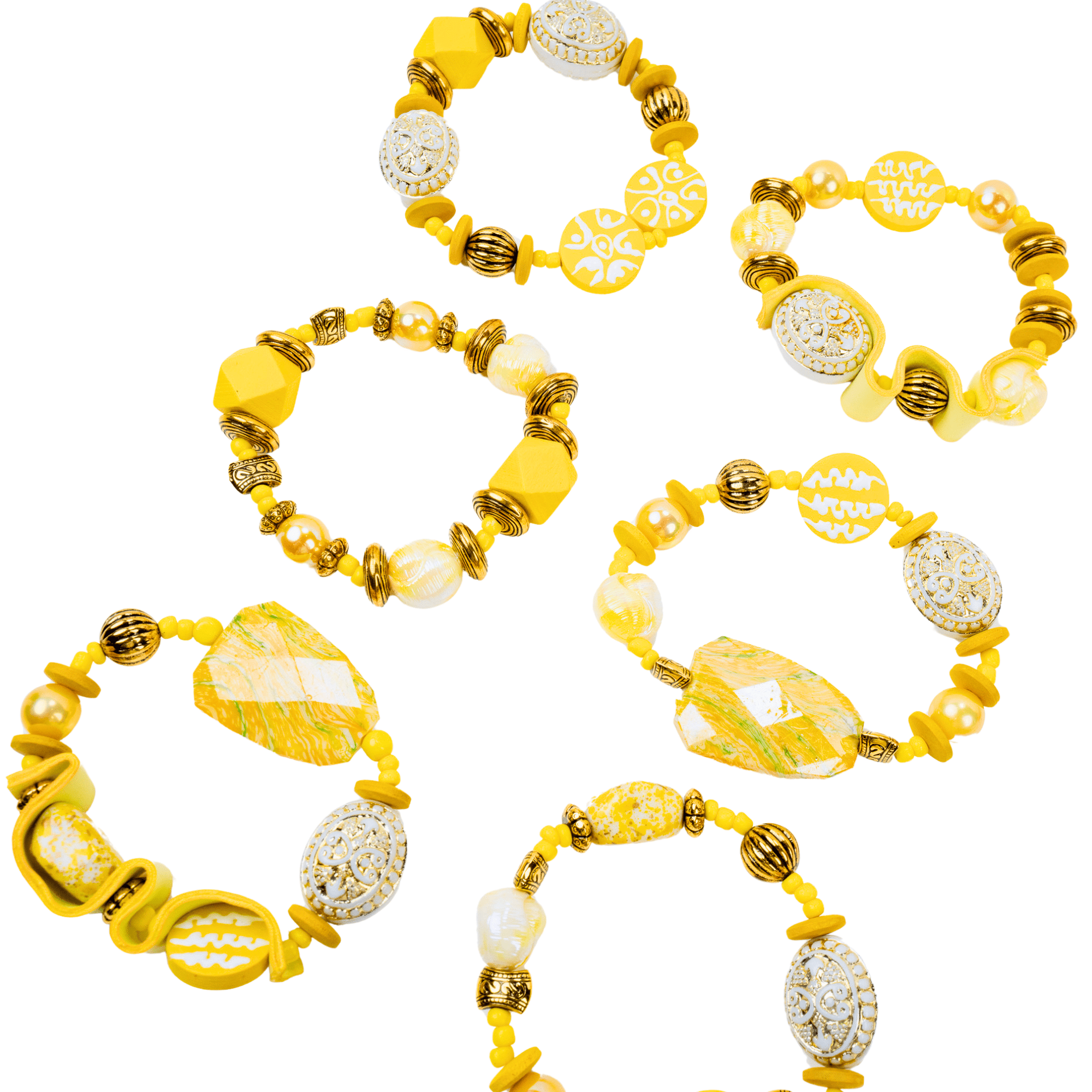 Caliope Stretch Bracelet Stack - Yellow,Bracelets, Sassy Jones,