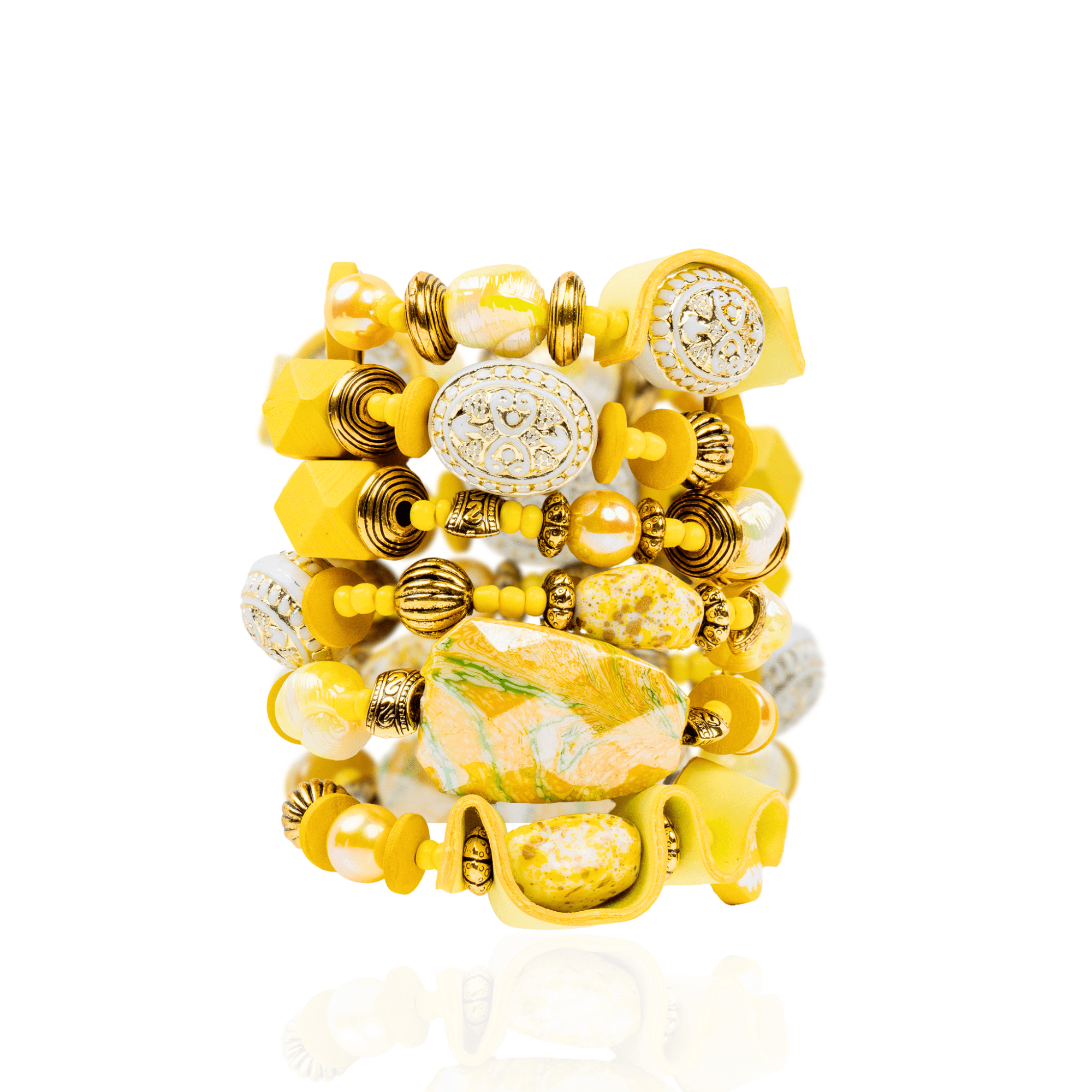 Caliope Stretch Bracelet Stack - Yellow,Bracelets, Sassy Jones,