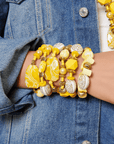 Caliope Stretch Bracelet Stack - Yellow,Bracelets, Sassy Jones,