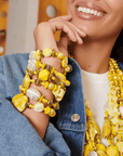 Caliope Stretch Bracelet Stack - Yellow,Bracelets, Sassy Jones,