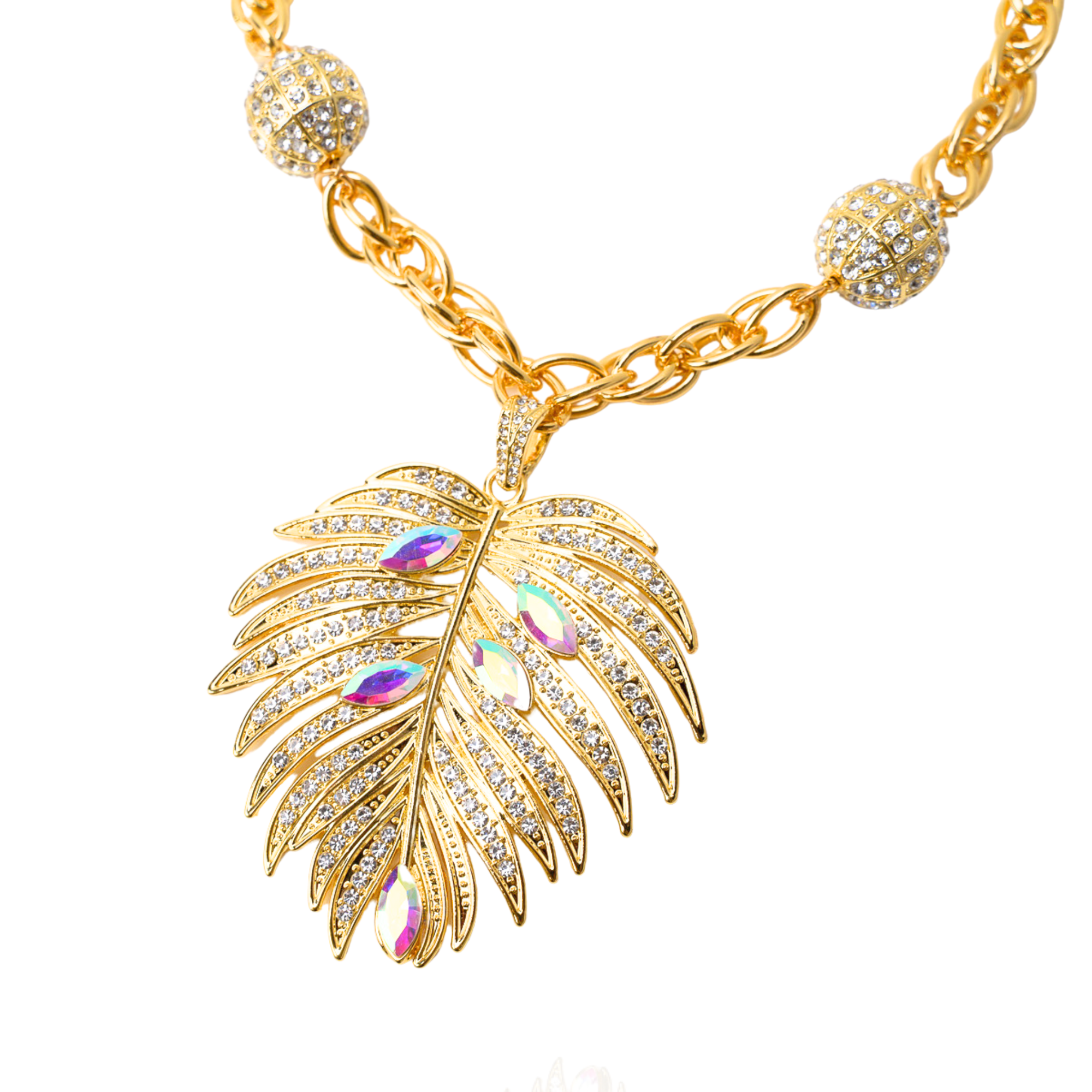 Calypso Palm Crystal Bib,Necklaces, Sassy Jones,