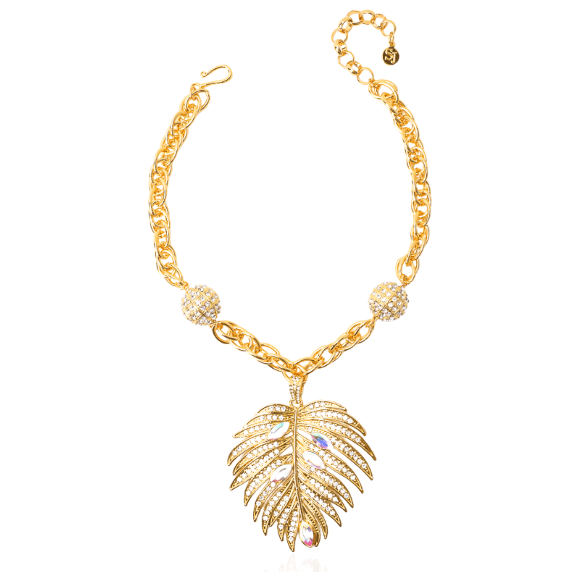 Calypso Palm Crystal Bib,Necklaces, Sassy Jones,