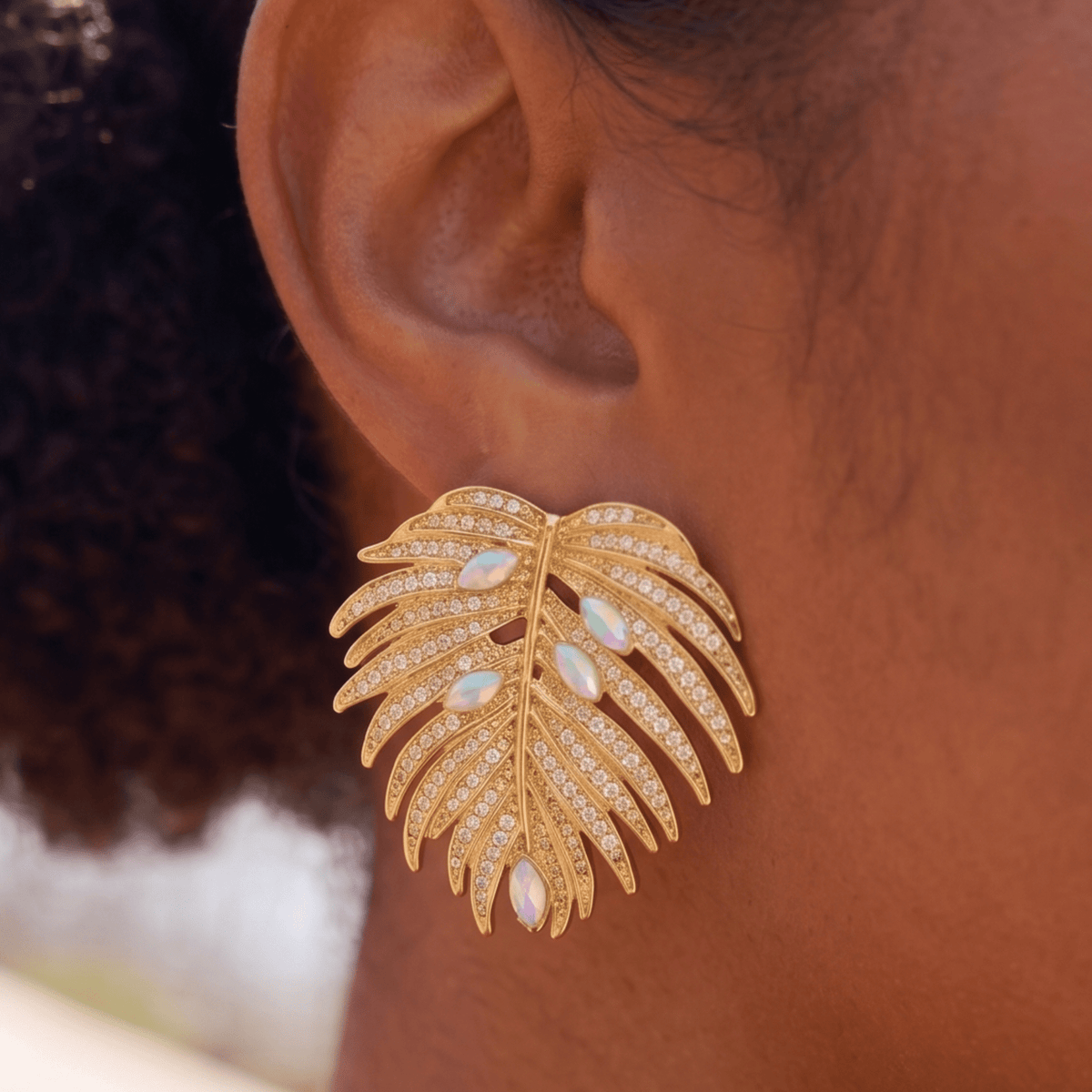 Calypso Palm Crystal Earring