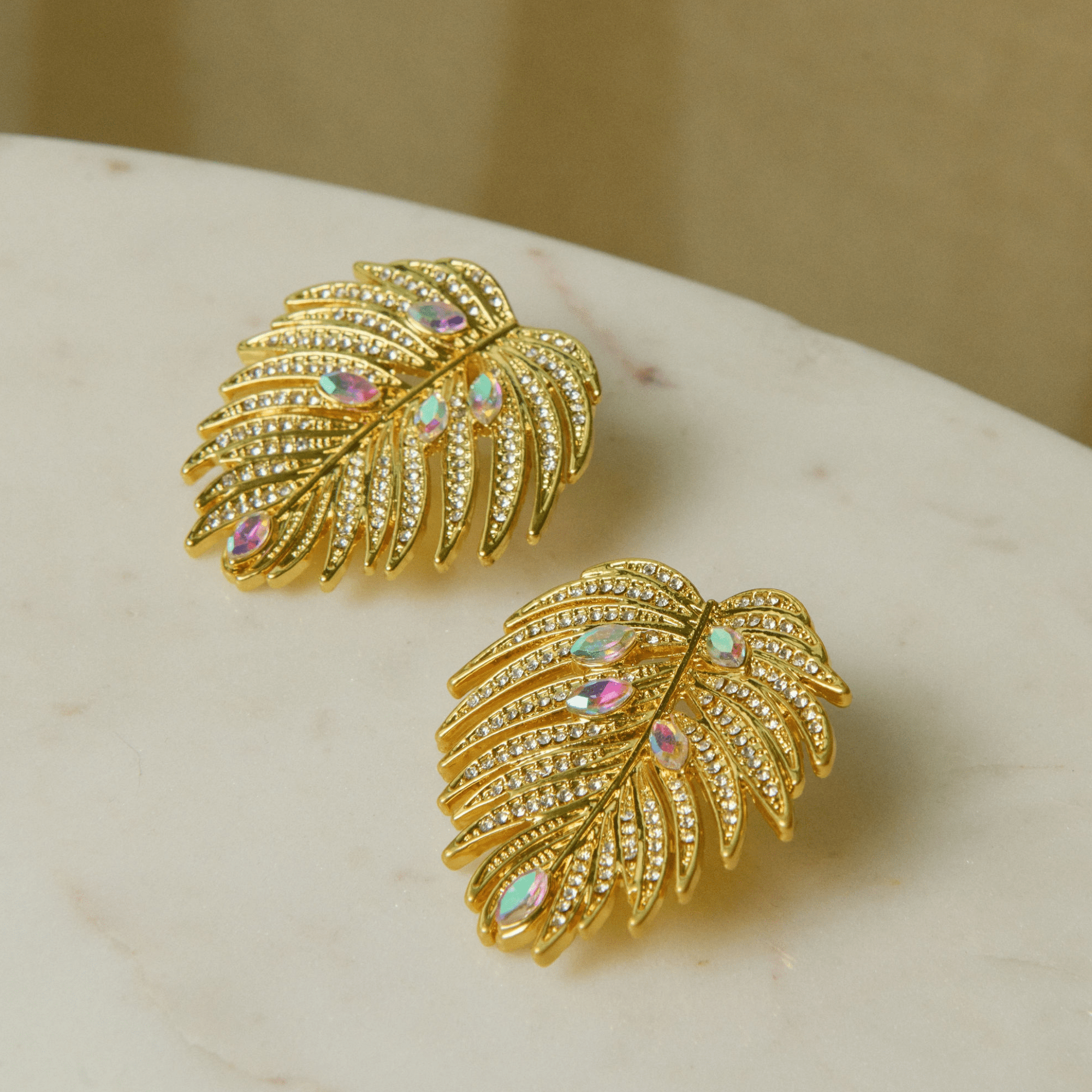 Calypso Palm Crystal Earring,Earrings, Sassy Jones,