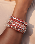 Chosen Pearl 2pc Bangle Stack - Red,Bracelets, Sassy Jones,