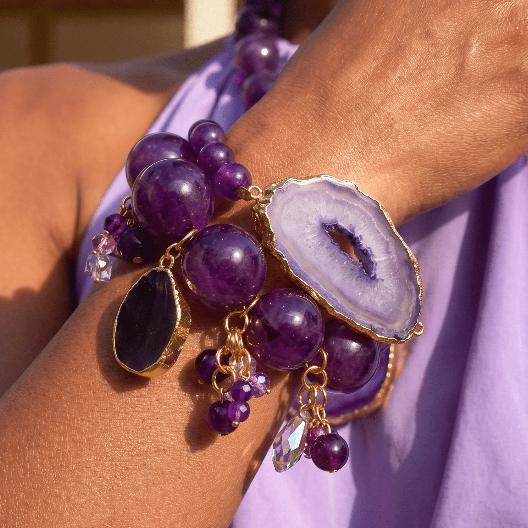 Chrysallis 2pc Stretch Stack - Grape Jelly,Bracelets, Sassy Jones,