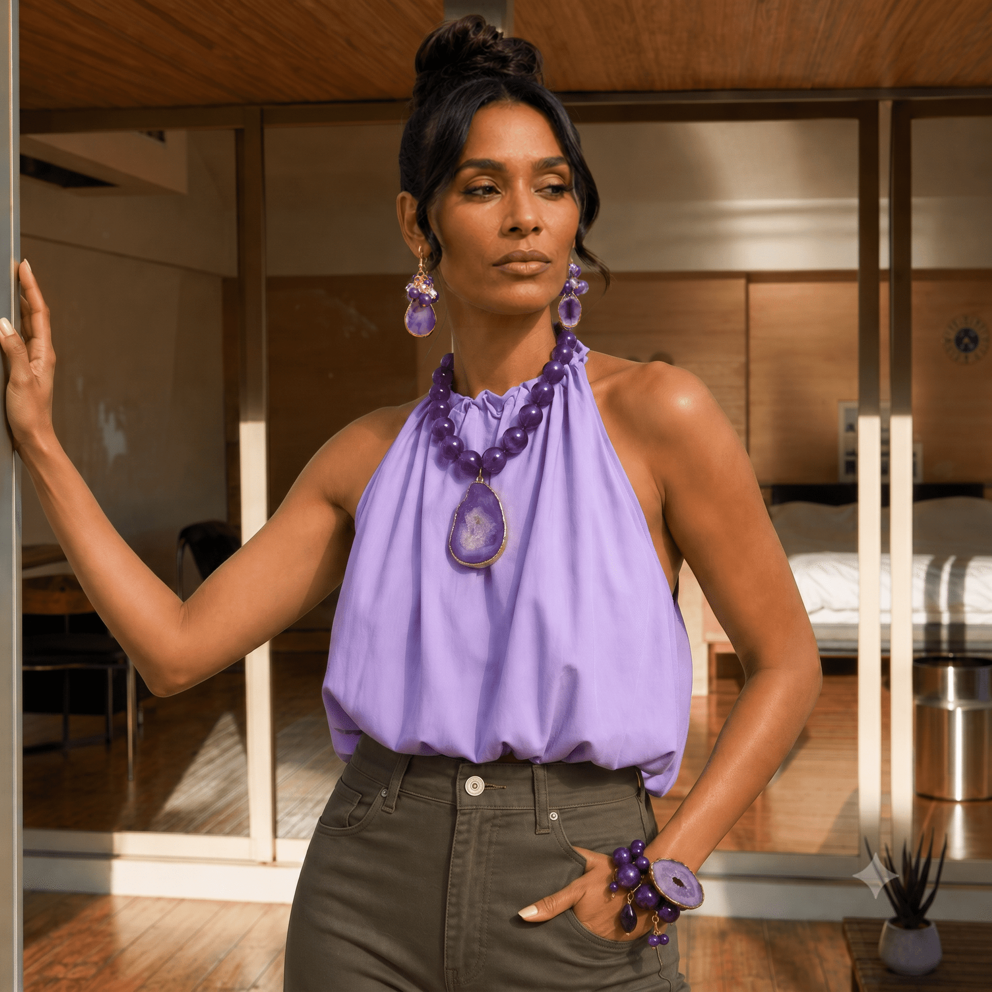 Chrysallis 2pc Stretch Stack - Grape Jelly,Bracelets, Sassy Jones,
