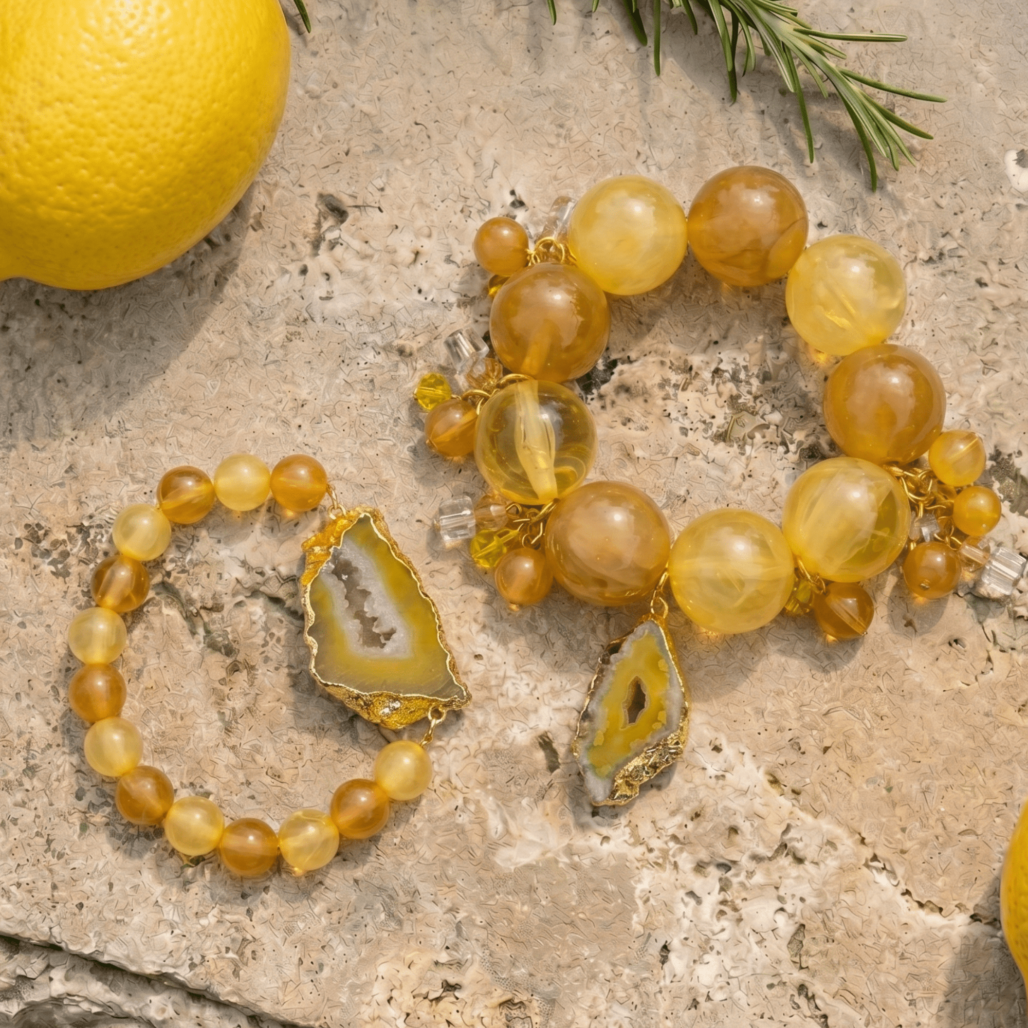Chrysallis 2pc Stretch Stack - Lemon Sorbet,Bracelets, Sassy Jones,