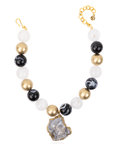 Chrysallis Agate Chunky Chain - Black/Gold,Necklaces, Sassy Jones,