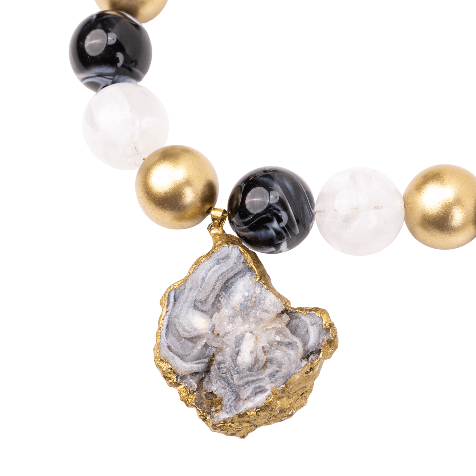 Chrysallis Agate Chunky Chain - Black/Gold,Necklaces, Sassy Jones,