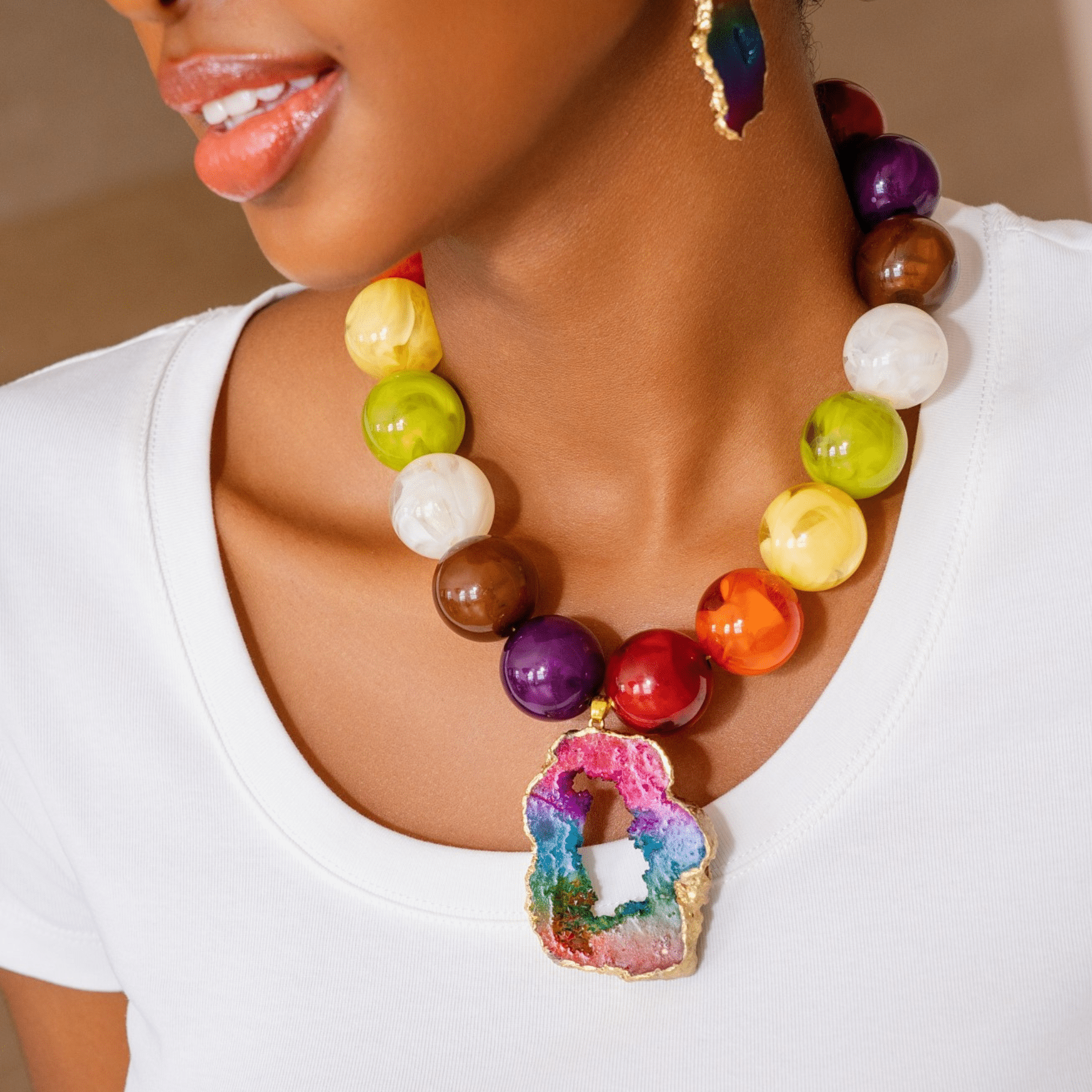 Chrysallis Agate Chunky Chain - Joyride,Necklaces, Sassy Jones,