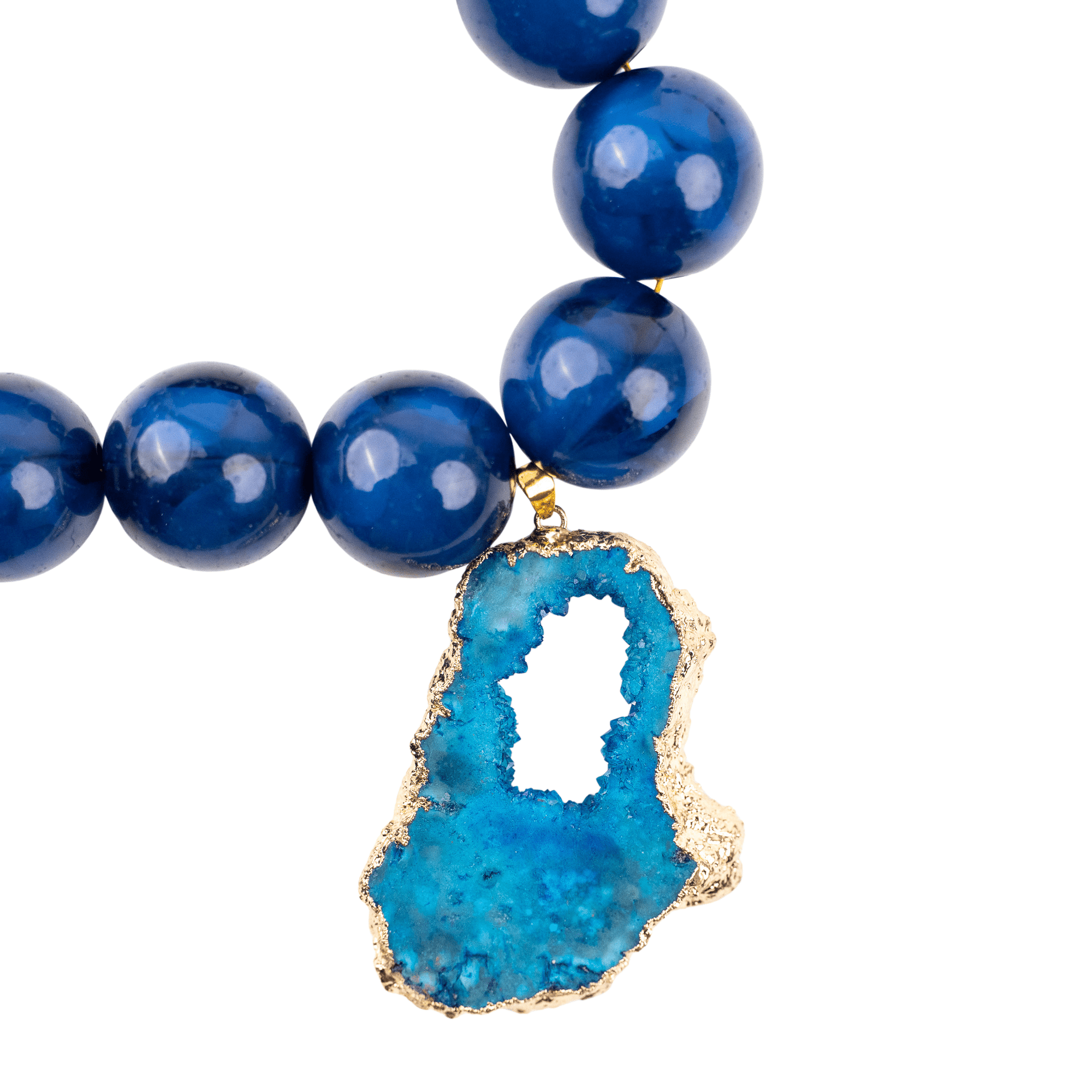 Chrysallis Agate Chunky Chain - Midnight Blue,Necklaces, Sassy Jones,