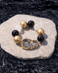 Chrysallis Agate Chunky Stretch Bracelet - Black/Gold (Sold Out/Reserve Today/Ships August),Bracelets, Sassy Jones,