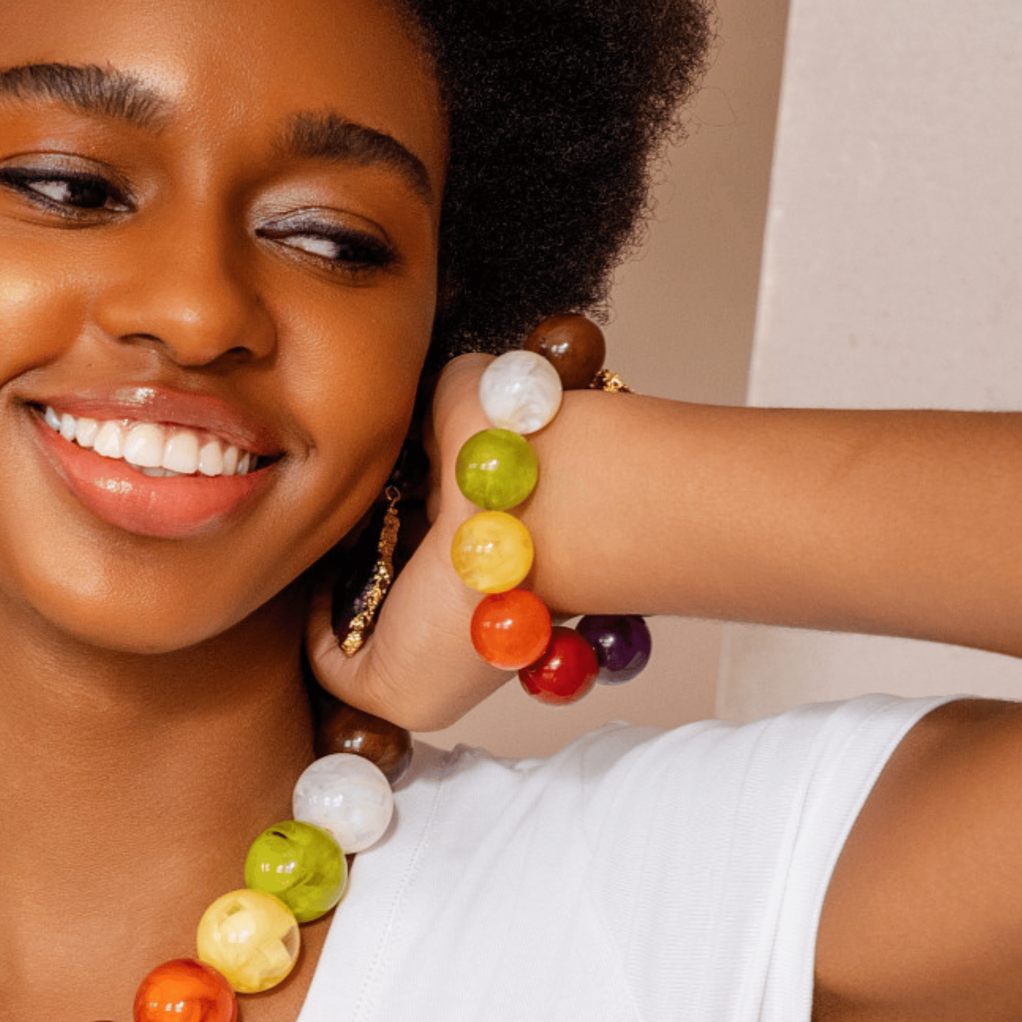 Chrysallis Agate Chunky Stretch Bracelet - Joyride,Bracelets, Sassy Jones,