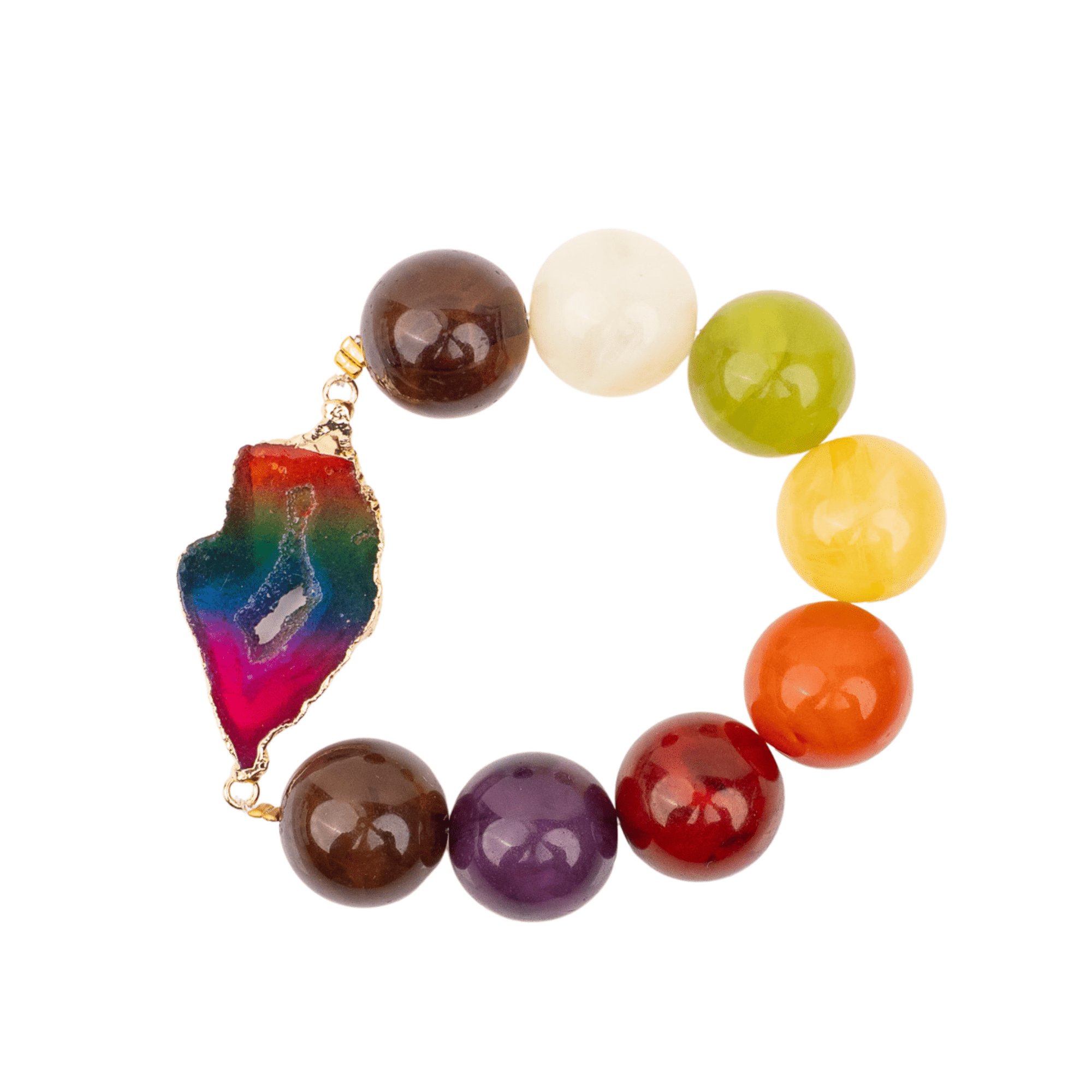 Chrysallis Agate Chunky Stretch Bracelet - Joyride,Bracelets, Sassy Jones,