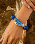 Chrysallis Agate Chunky Stretch Bracelet - Midnight Blue,Bracelets, Sassy Jones,