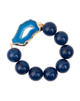 Chrysallis Agate Chunky Stretch Bracelet - Midnight Blue,Bracelets, Sassy Jones,