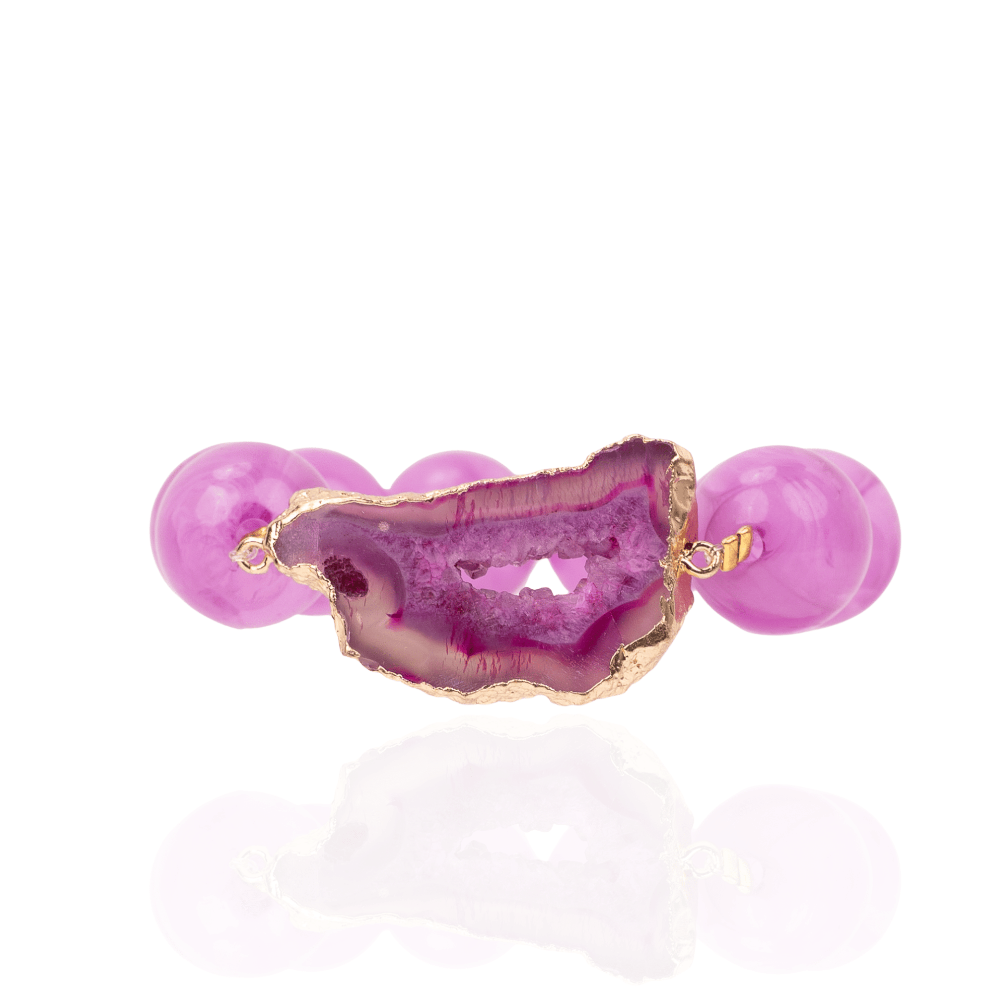 Chrysallis Agate Chunky Stretch Bracelet - Power Pink,Bracelets, Sassy Jones,